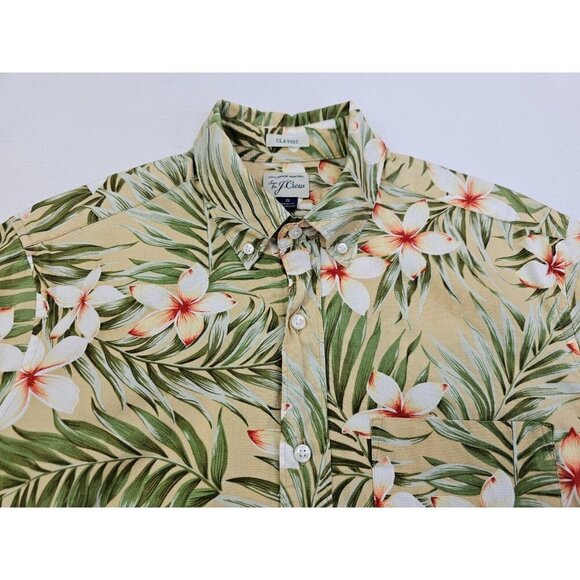 J, Crew Classic Size Small Short Sleeve Floral Cotton Button Down Pocket Shirt - Picture 10 of 10